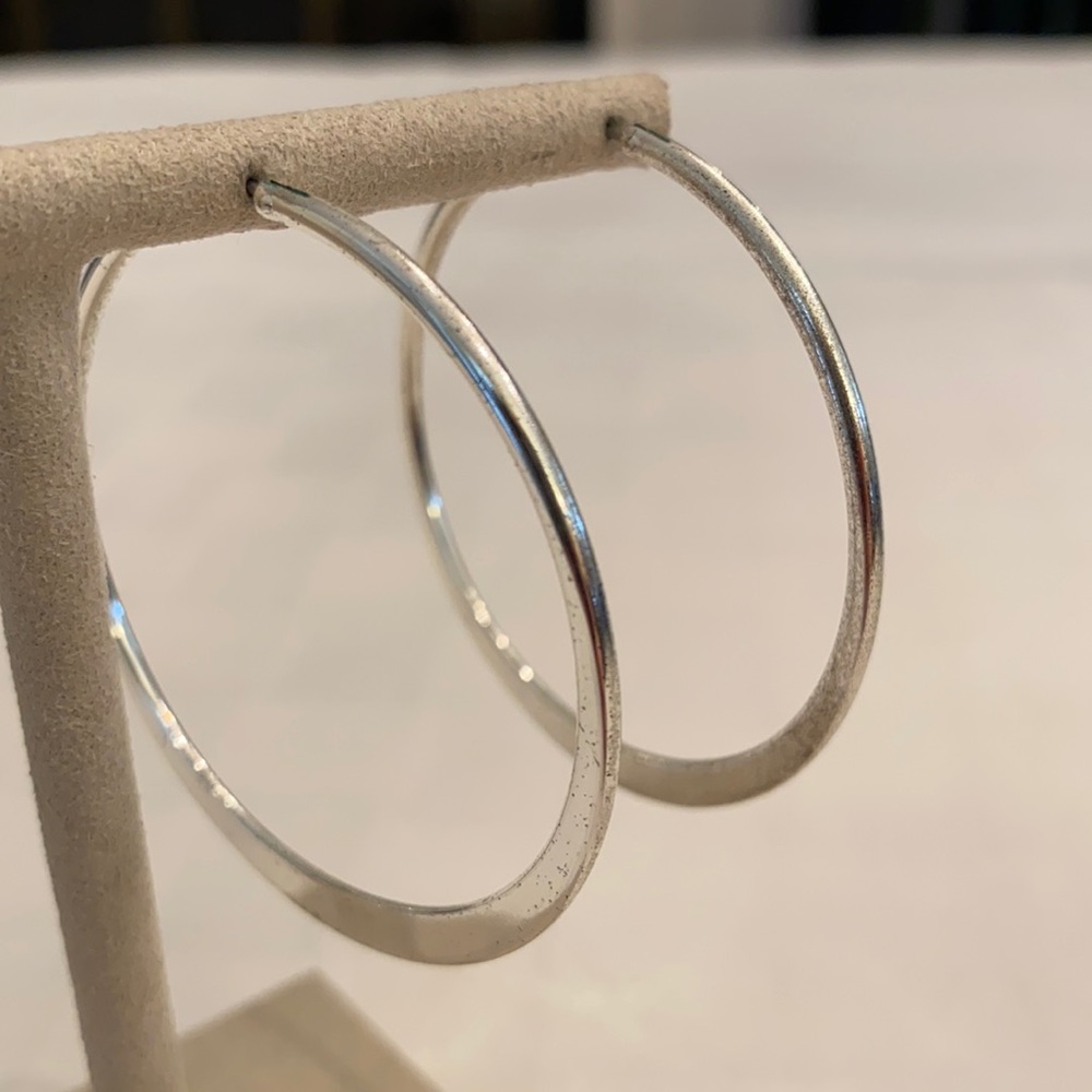 Large Thin Vintage Boho Hippie Chic Polished Casual Silver Fashion Hoop Earrings